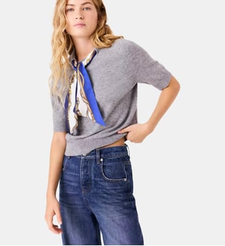 Pull avec twilly - Maje - Gris clair