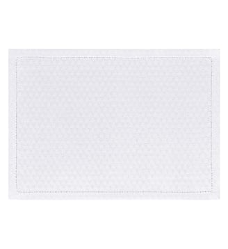 Set de table Portofino Géo 100% lin - Le Jacquard Francais - Blanc