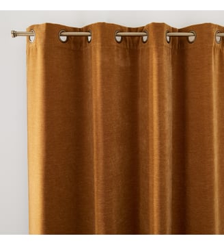 Rideau chenille aspect velours oeillets La Redoute Interieurs