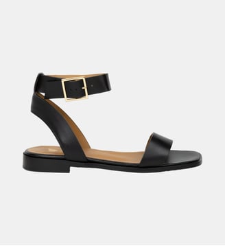 Sandales Plates Nalini Cuir d Agneau - Bobbies - Noir