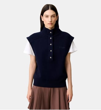 Pull en laine sans manches - Claudie Pierlot - Marine