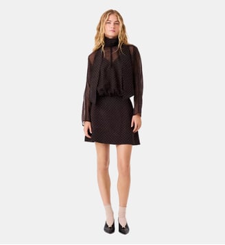 Robe courte strassée à lavallière Maje