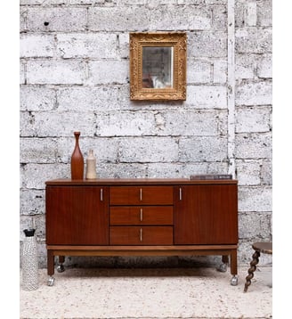 Enfilade sur roulettes Margaret N°721- Produit chiné - Debongout - Bois foncé