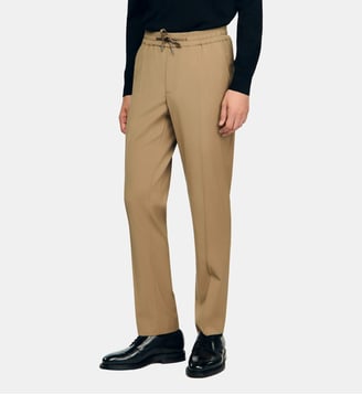Pantalon droit laine mélangée - Sandro - Sable foncé