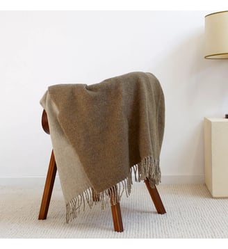 Plaid laine & autres fibres - Garnier Thiebaut - Marron