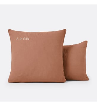 Taie d'oreiller enfant personnalisée - La Redoute Interieurs - Terre de sienne