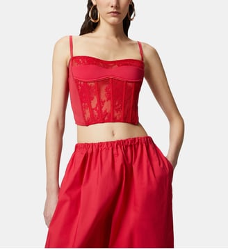 Corset en dentelle à fines bretelles - Pinko - Multicolore