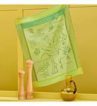 Torchon pur coton - Garnier Thiebaut - Vert vif