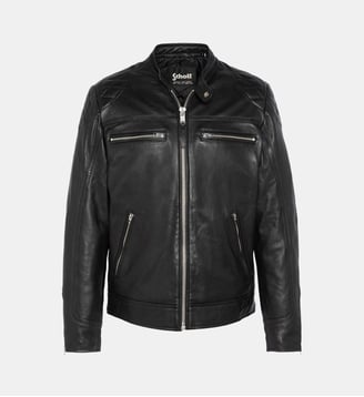 Blouson biker, cuir d'agneau - Schott - Noir