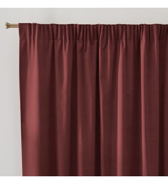 Rideau en velours, à galon fronceur et wave - La Redoute Interieurs - Rouge