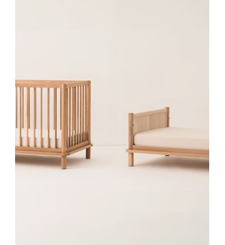 Ensemble Latitude lit bébé +  extension lit junior - chêne massif - Nobodinoz - Naturel