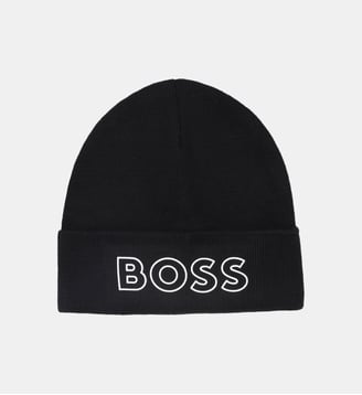 Chapeau tricoté avec logo - BOSS Kidswear - Black
