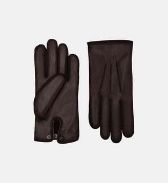 Gants Oscar Homme Cuir Doublés Lapin - Agnelle - Whisky patine