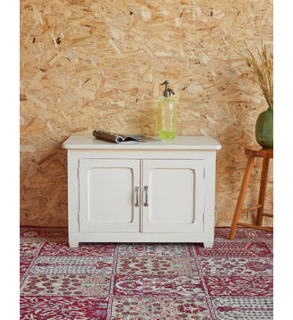 Petit buffet en bois Gilbert N°1555- Produit chiné - Debongout - Blanc