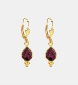 Boucle d'oreille THALIA - Nilaï - Rouge foncé