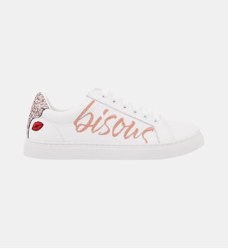 Baskets En Cuir Simone Bisous - Bons Baisers - Blanc