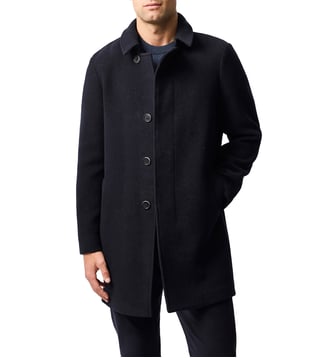 Manteau pardessus droit mi-long en laine mélange Murchison - Rodd & Gunn - Bleu nuit
