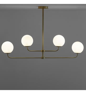 Suspension laiton et verre opaline - La Redoute Interieurs - Blanc
