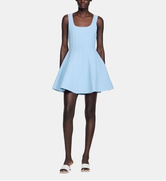 Robe courte en maille perlée - Sandro - Bleu ciel