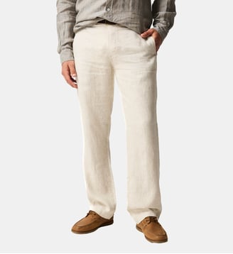 Pantalon Spencer Bay en lin pour homme - Rodd & Gunn - Flocon d'avoine