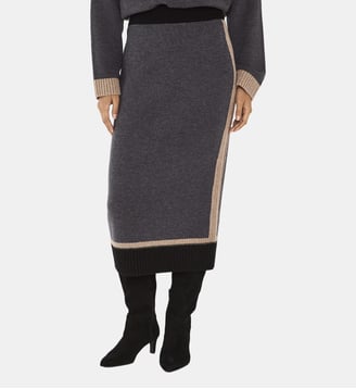 Jupe En Maille Droite En Laine Valerie - Maison 123 - Anthracite
