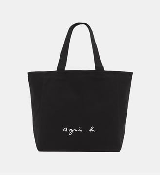 sac cabas en coton noir - Agnès b. - Noir