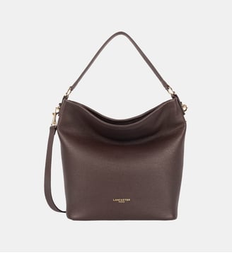 Grand sac seau Dune en cuir - Lancaster - Marron foncé