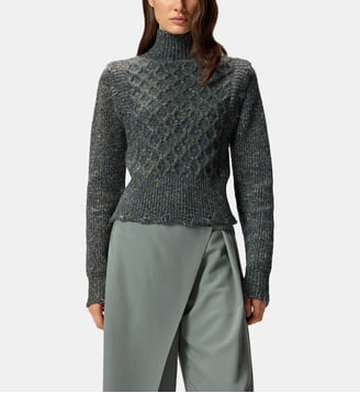 Pull à col roulé en maille torsadée - Pinko - Multicolore