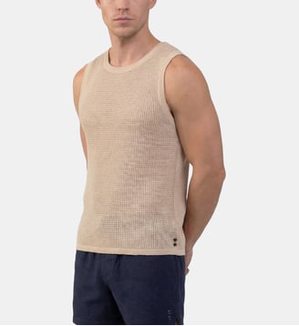 Débardeur En Crochet De Coton Bio - Ron Dorff - Beige