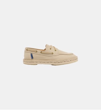 Chaussures bateau en toile de coton unies - Vilebrequin - Écru