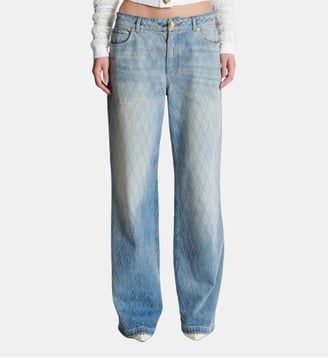Jean droit en denim Diamond - Balmain - Blue