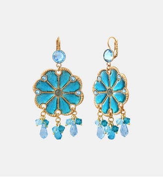 Boucles d'oreilles dormeuses   - Precious - Satellite - Bleu turquoise