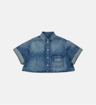 Chemise en denim avec logo - MM6 Maison Margiela - Denim bleu