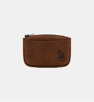 Porte-monnaie à zip en cuir Brooklyn - Serge Blanco - Marron