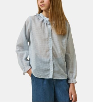 Blouse à carreaux - Cyrillus - Carreaux bleu