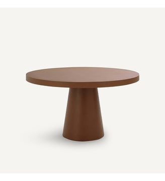 Table de jardin ronde, en rockstone, 6 personnes - AM.PM - Terracotta