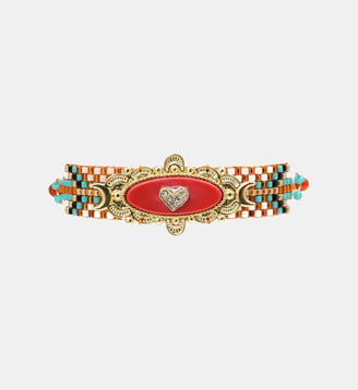 Bracelet tissé de perles réglables DAYQUIRI - Hipanema - Ambre