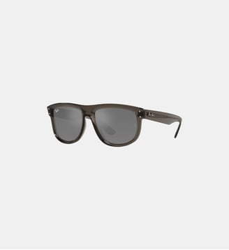 Lunettes de soleil Carré RBR0501S Boyfriend Reverse - Ray Ban - Gris foncé transparent