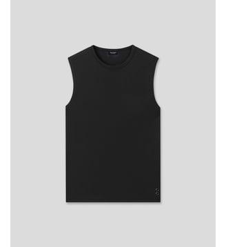 T-shirt sans manches en filet de coton - Ron Dorff - Noir