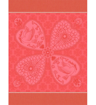 Torchon Peace & Love - Le Jacquard Francais - Amour