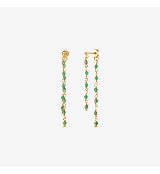 Boucles d'oreilles dorées double tourmaline - roxane Caroline Najman