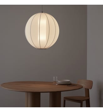 Suspension ronde, lampion en maille - AM.PM - Blanc