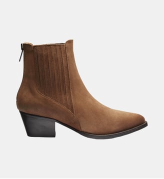 Boots esra - cuir velours - Colisée Paris - Camel