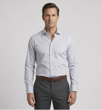 Chemise imprimée motifs géométrique ciel et marine coupe cintrée - Atelier Privé - Ciel