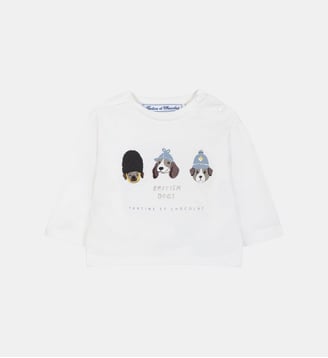 T-shirt -  coton imprimé teckel so british - Tartine Et Chocolat - Écru
