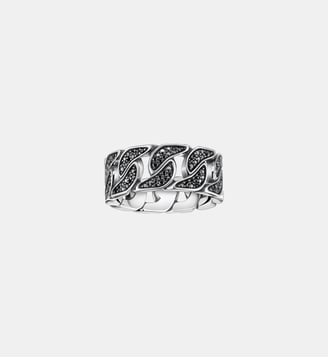 Bague liens avec pierres noires Thomas Sabo