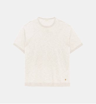 T-shirt manches courtes col rond uni MIRLEY - La Petite Etoile - Écru