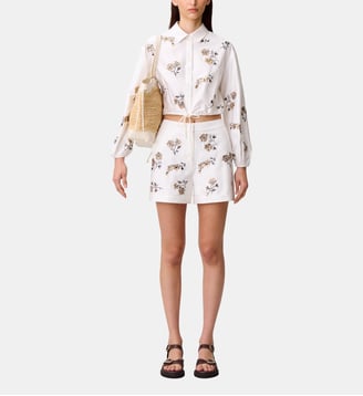 Short court fleurs - Claudie Pierlot - Écru