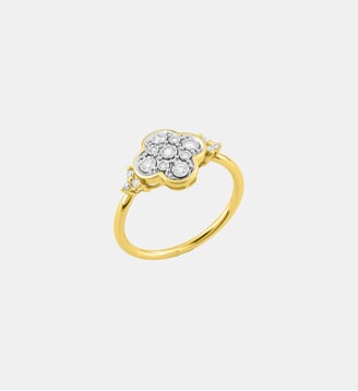 BAG. TREFLE SERTI DIAMANTS + DIAM. J. OR750 Morganne Bello
