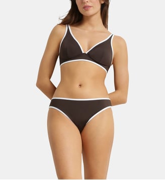 Haut de maillot de bain paddé sans armatures Timeless - Dim - Marron foncé